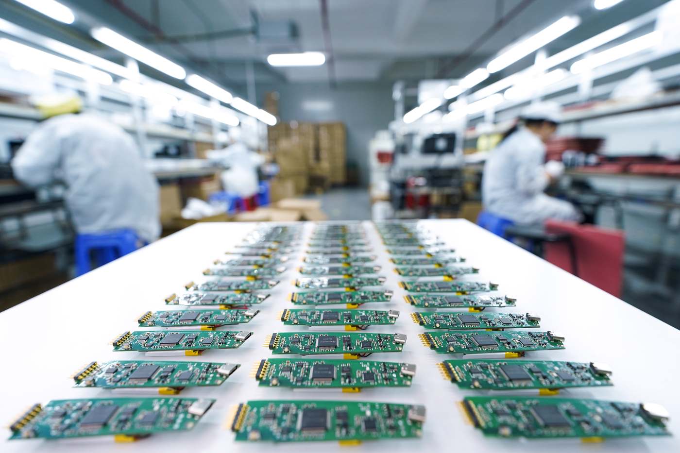 PCB Assemblies lined up